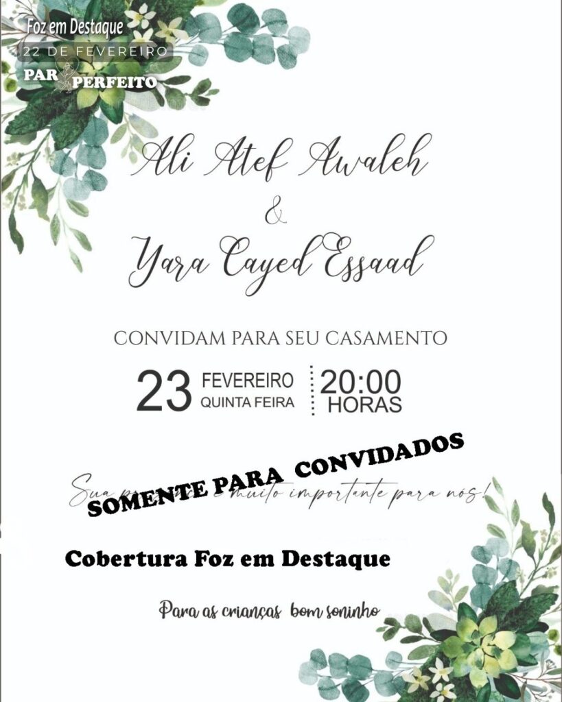 CASAMENTO DR ALI E YARA