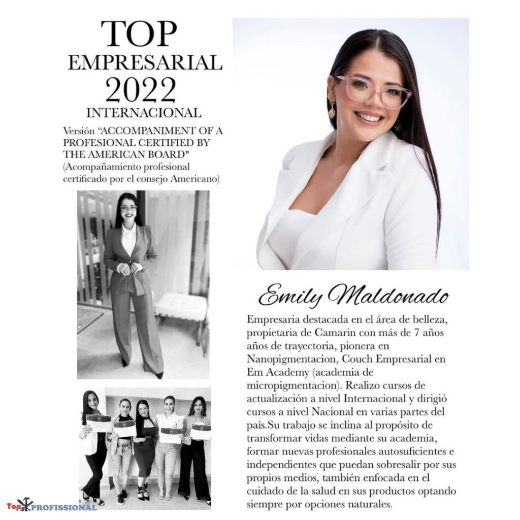 PRÊMIO TOP EMPRESARIAL INTERNACIONAL - EMILY MALDONADO - CAMARIN