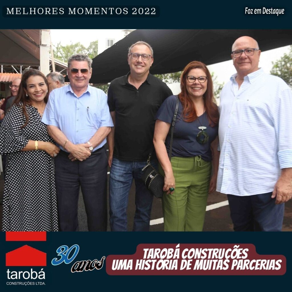 TAROBA CONSTRUÇÕES CELEBRA 30 ANOS a família De Paula: Derseu e esposa, Jorge Ricardo Kuhn e Elizangela De Paula Kuhn.