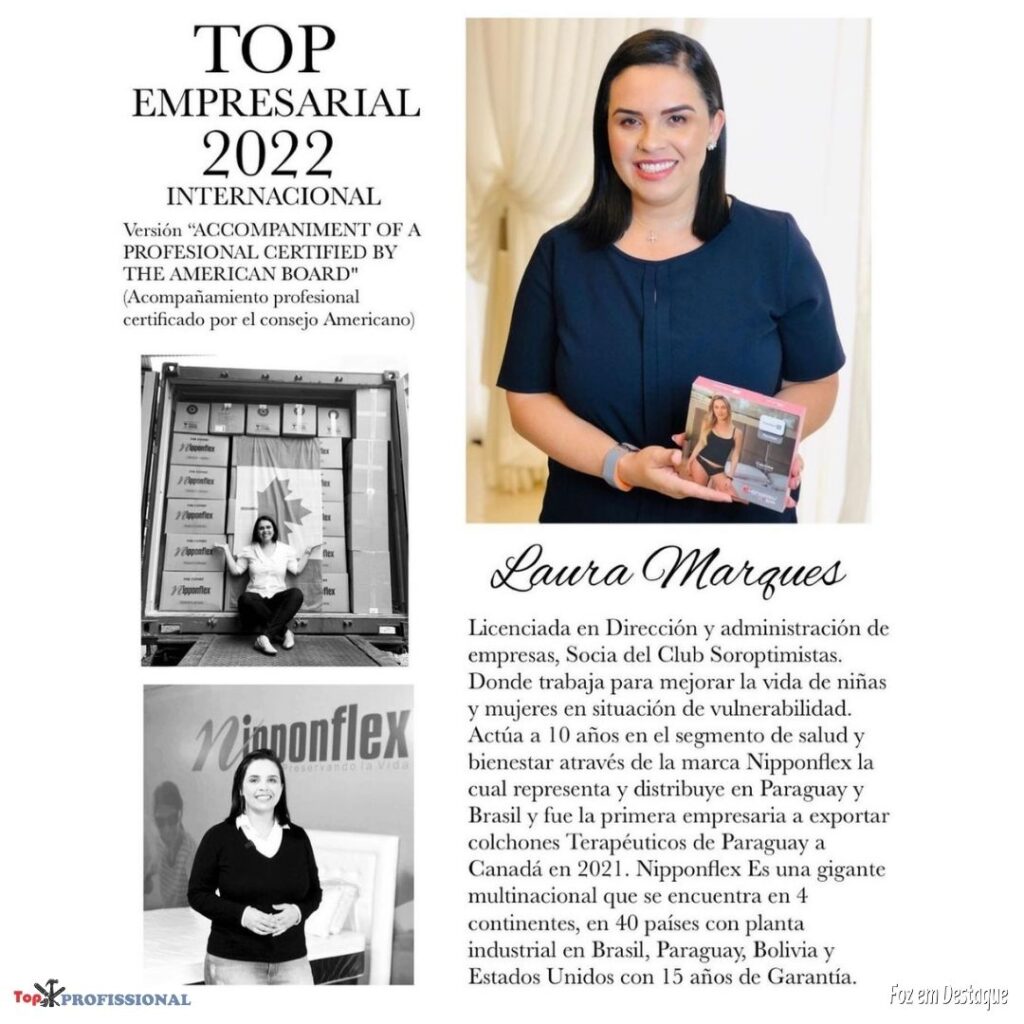 PRÊMIO TOP EMPRESARIAL INTERNACIONAL - LAURA MARQUES - NIPPON FLEX