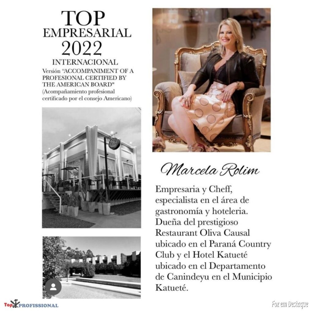 PRÊMIO TOP EMPRESARIAL INTERNACIONAL - MARCELA ROLIM - OLIVA COCINA CASUAL