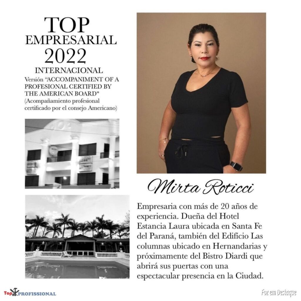 PRÊMIO TOP EMPRESARIAL INTERNACIONAL - MIRTA ROTICCI