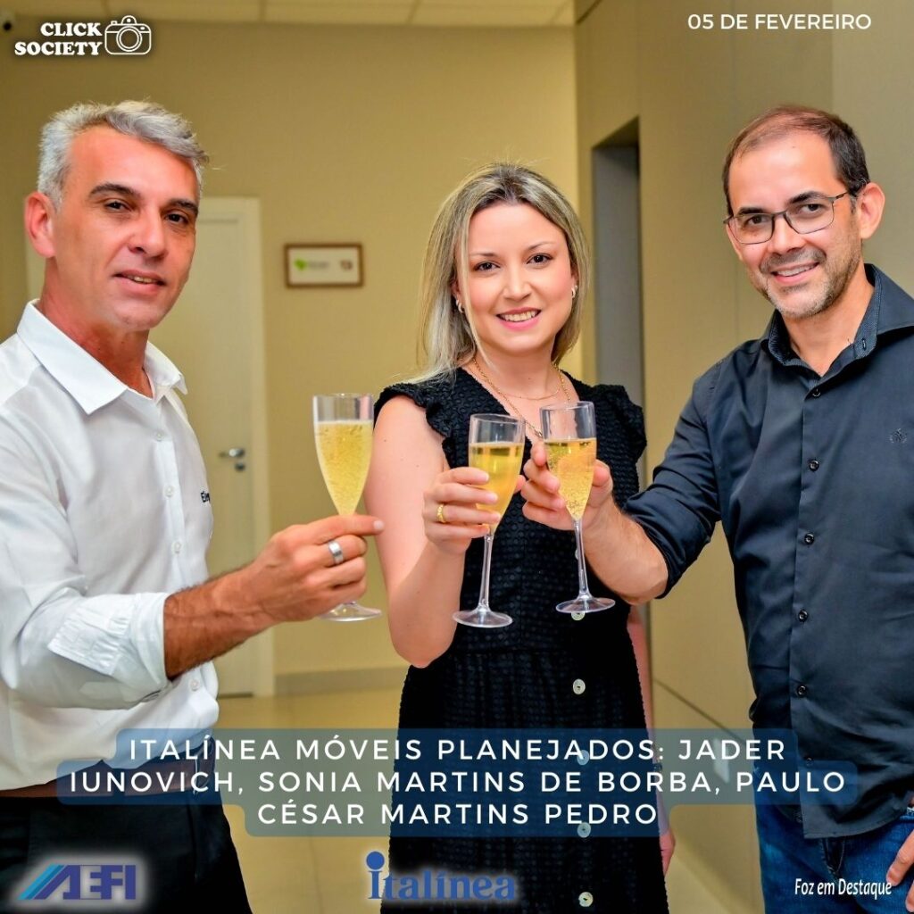 POSSE DIRETORIA AEFI 2023 - ITALINEA MOVEIS PLANEJADOS: JADER IUNOVICH, SONIA MARTINS DE BORBA, PAULO CESAR MARTINS PEDRO.