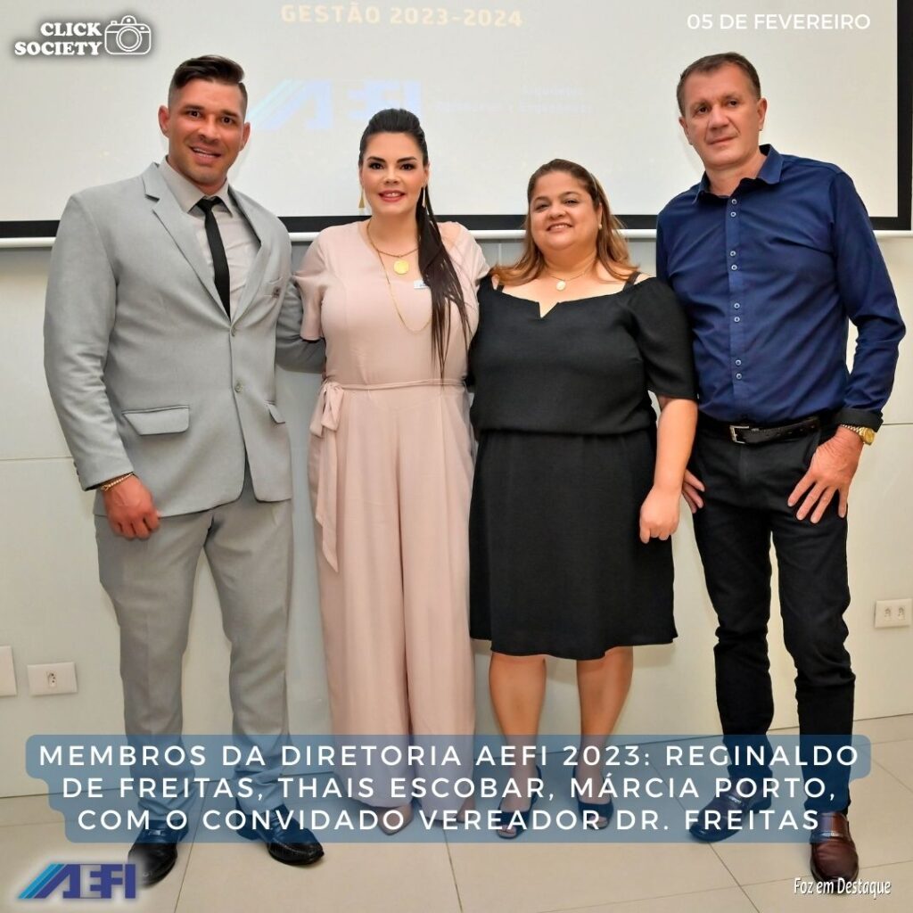 POSSE DIRETORIA AEFI 2023  - REGINALDO FREITAS, THAIS ESCOBAR, MARCIA PORTO, E DR FREITAS