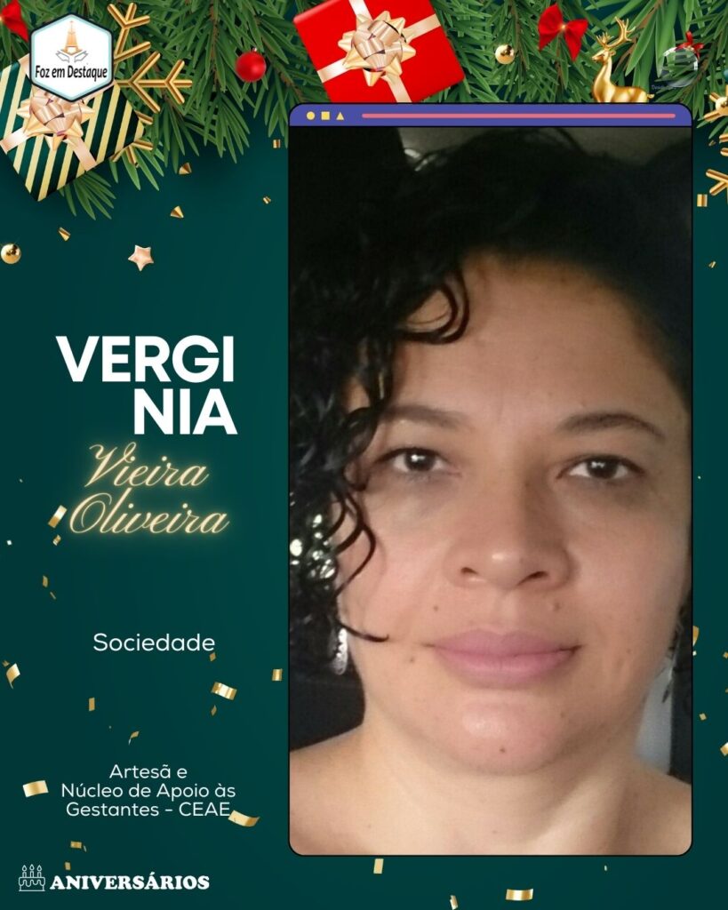 Aniversários 25 de Dezembro 23 - Verginia Oliveira