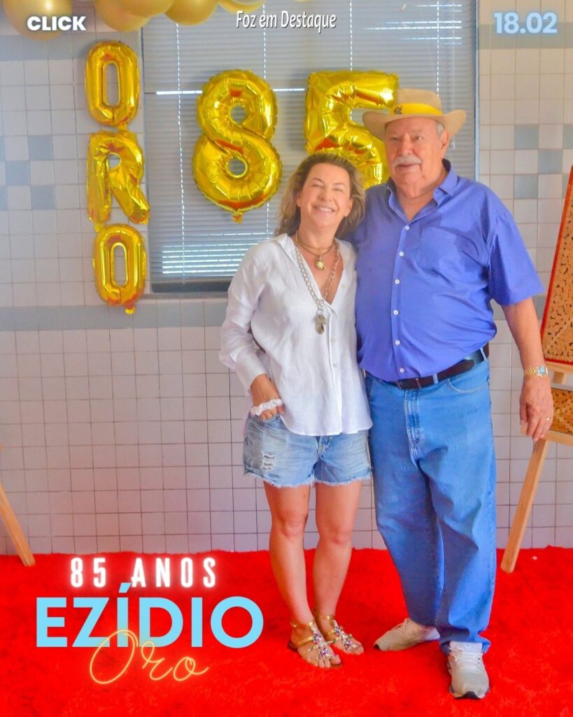 85 anos EZÍDIO ORO - Foz em Destaque - Sociedade Foz - Eliane Oro