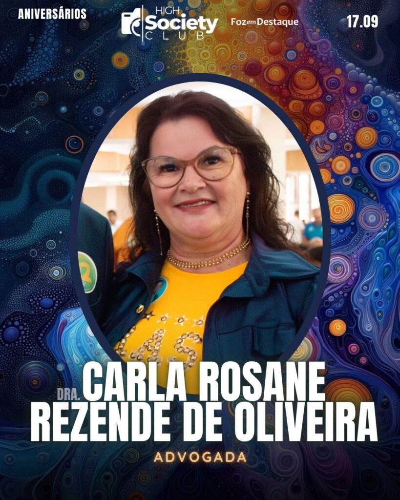 Dra. 
Carla Rosane Rezende De Oliveira
Advogada
Aniversários 17 de Setembro 2024