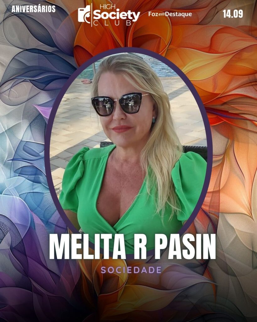 Melita R Pasin
Aniversários 14 de Setembro 2024