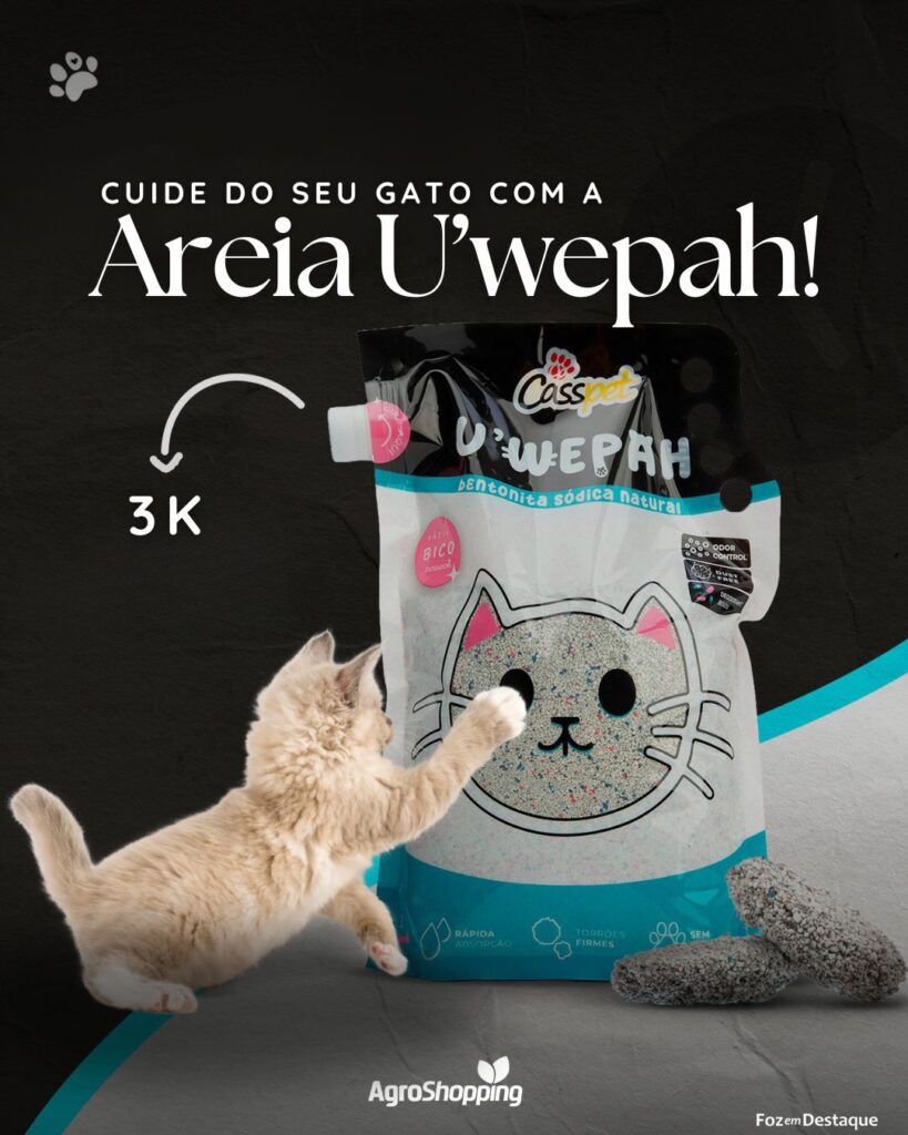 Cuide do Seu Gato com a Areia U’wepah com a AgroShopping!