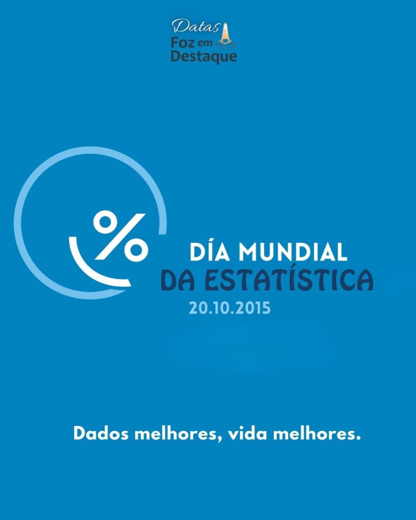 Dia Mundial da Estatística
Datas 20 de outubro 2024 Foz em Destaque "Sua Vida mais divertida!"