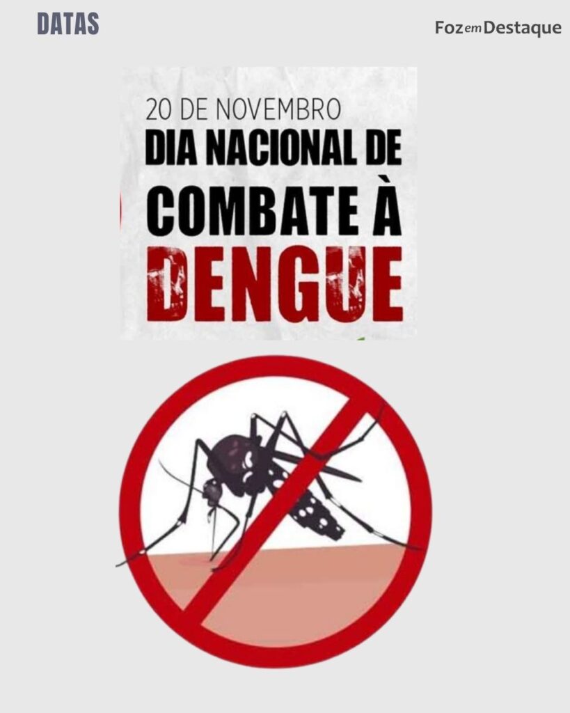 Dia Nacional de Combate a Dengue
Datas 20 de novembro 2024 - Foz em Destaque "Sua Vida mais divertida"