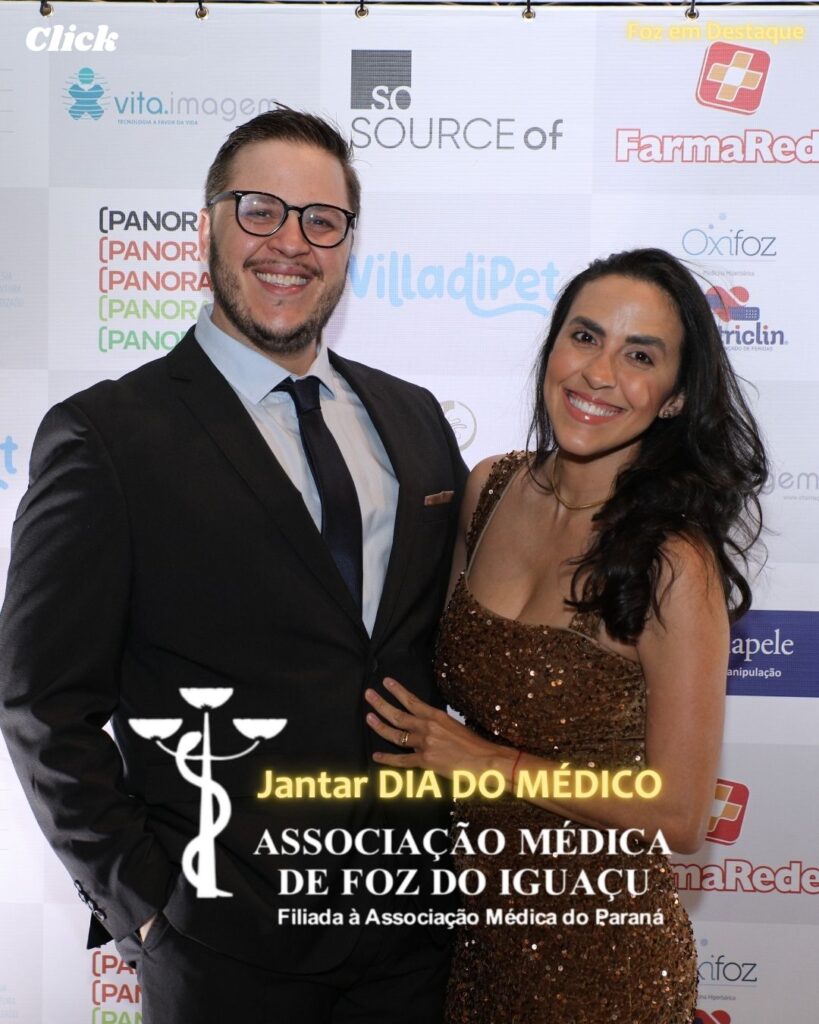  JANTAR DIA DOS MÉDICOS FOZ -  Dr. Marcel Castella, médica endocrinologista Dra. Francielle Bordim