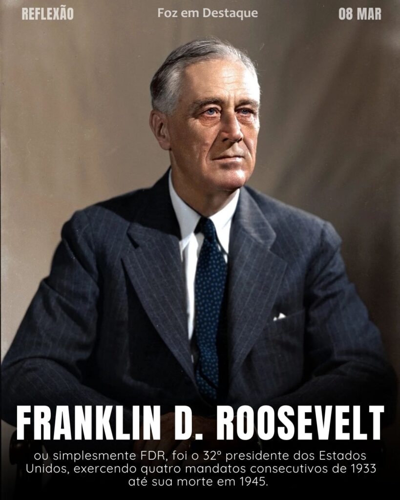 "O único homem que nunca comete erros é aquele que nunca faz coisa alguma. Não tenha medo de errar, pois você aprenderá a não cometer duas vezes o mesmo erro." (Franklin D. Roosevelt)
Reflexão 08 de março 2025 Foz em Destaque "Sua Vida mais divertida!!!"