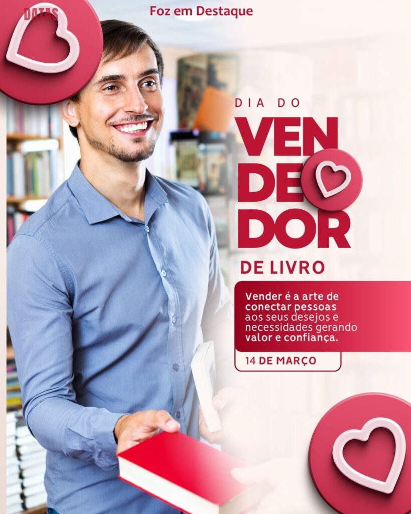 Dia Mundial da Incontinência Urinária - Dia Nacional do Vendedor de Livros - Dia Nacional dos Animais - Dia Mundial dos Carecas
Datas 14 de março 2025 Foz em Destaque "Sua Vida mais divertida"