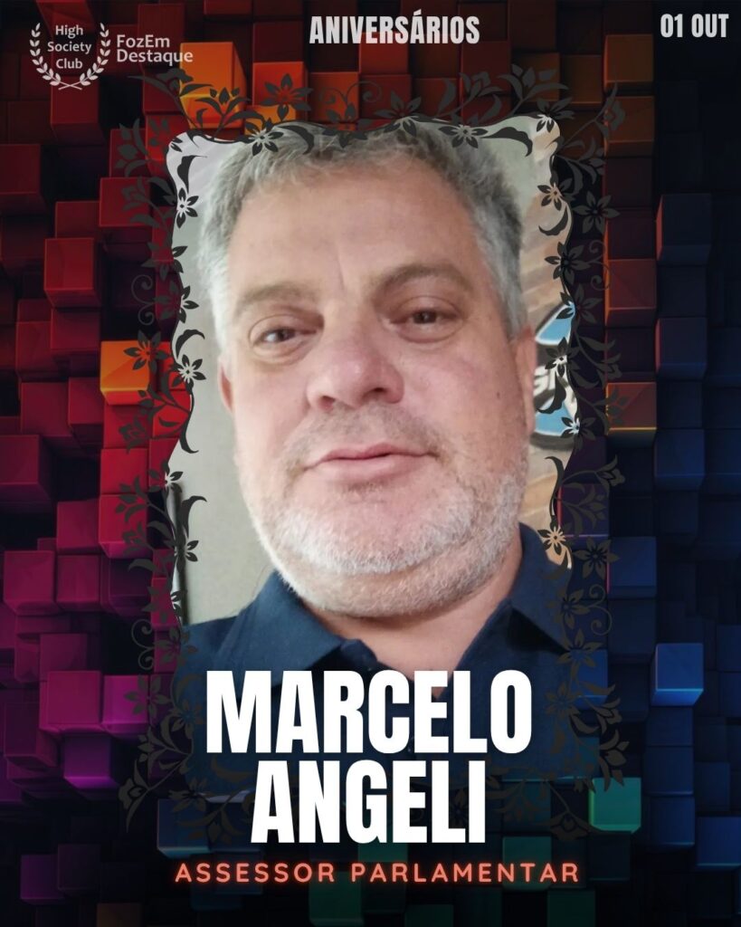 Marcelo Angeli atua como Assessor Parlamentar, dedicando-se à articulação política e ao suporte legislativo na região. Seu trabalho é essencial para a fluidez das demandas públicas, servindo como elo entre o poder legislativo e a comunidade. Ele demonstra um forte compromisso com o desenvolvimento das pautas que impactam Foz do Iguaçu e entorno.

 Aniversários FozEmDestaque HighSocietyClub 31/10/2025

