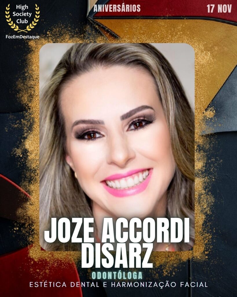 Dra. Joze Accordi Disarz
Odontóloga - Estética Dental e Harmonização Facial
ABO - Foz
