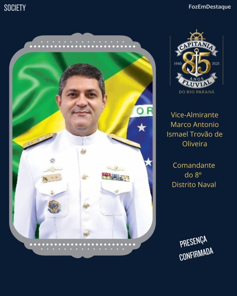 Capitania Fluvial 85 Anos
Vice-Almirante Marco Antonio Ismael Trovão de Oliveira, Comandante do 8º Distrito Naval
