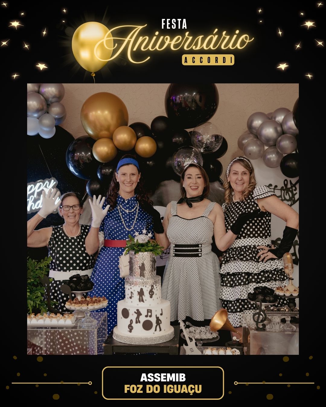 Adenir Accordi, Maria Alice Accordi e Anair Terezinha Accordi Mertz, juntamente com a querida filha e sobrinha Solange Aparecida Stedten
Família Accordi Anos 60