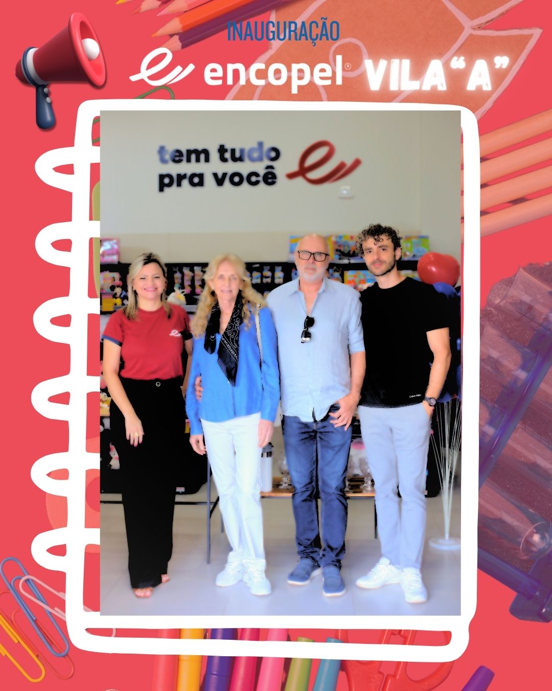 Nova Encopel Vila A: Confira a inauguração da nova unidade em Foz. Material escolar, escritório e serviços na Sílvio Américo Sasdelli.
Liliane Ribeiro
Gilson Tomio
Matheus Oro