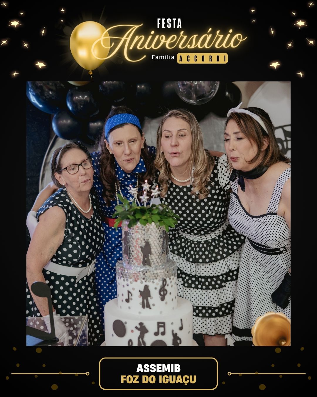 Adenir Accordi, Maria Alice Accordi e Anair Terezinha Accordi Mertz, juntamente com a querida filha e sobrinha Solange Aparecida Stedten
Família Accordi Anos 60