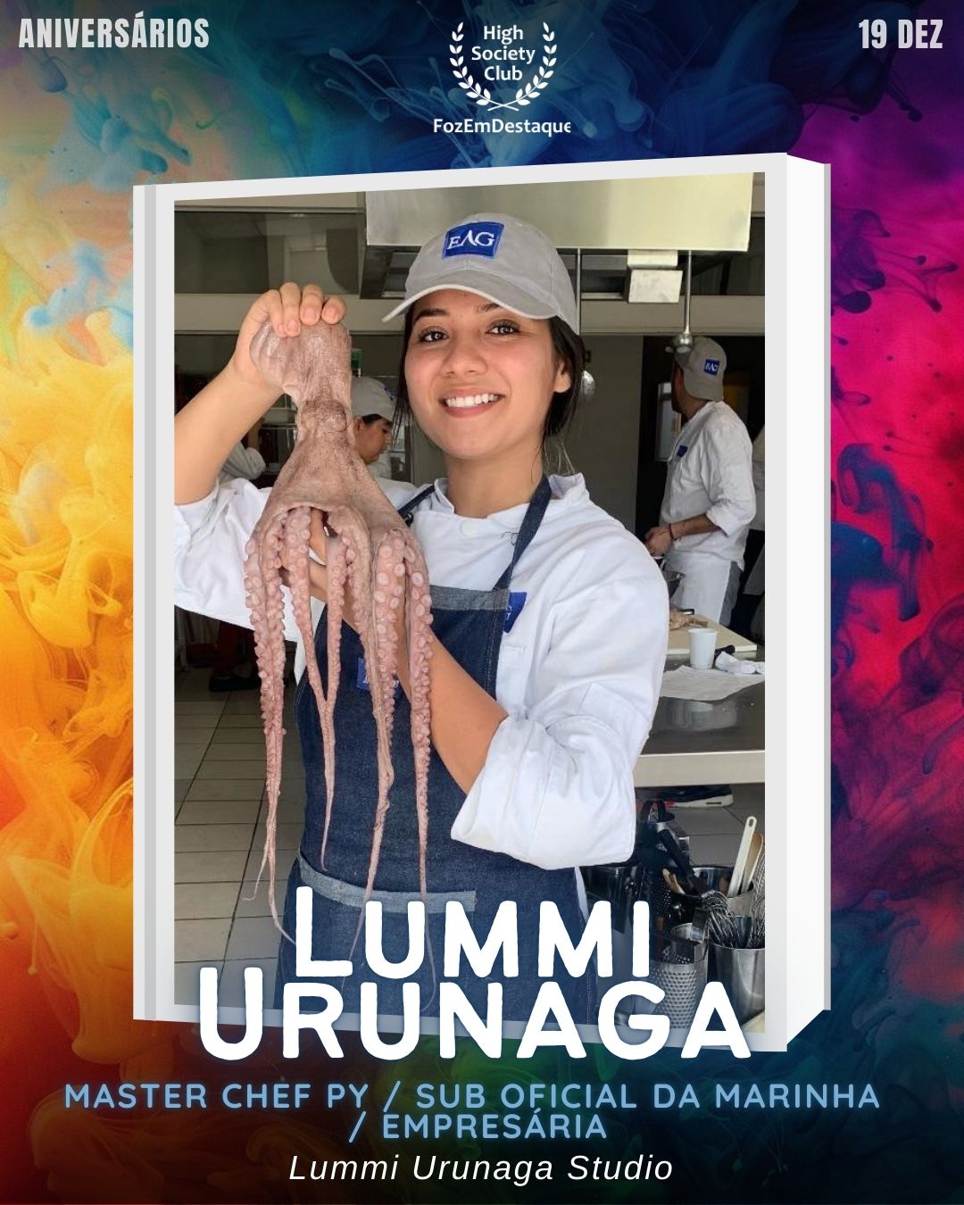 Lummi Urunaga
Master Chef PY / Sub Oficial da Marinha / Empresária
Lummi Urunaga Studio

