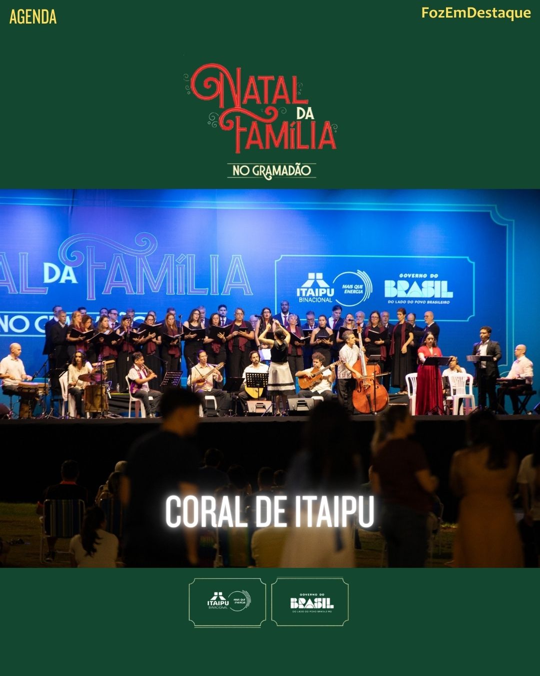 O diretor-geral de Itaipu, Enio Verri, com a esposa, Neusa Barbi Verri; e o diretor de Coordenação, Carlos Carboni, com a esposa, Lucimar Caboni. Foto: Divulgação/Itaipu Binacional

Natal da Família Itaipu

