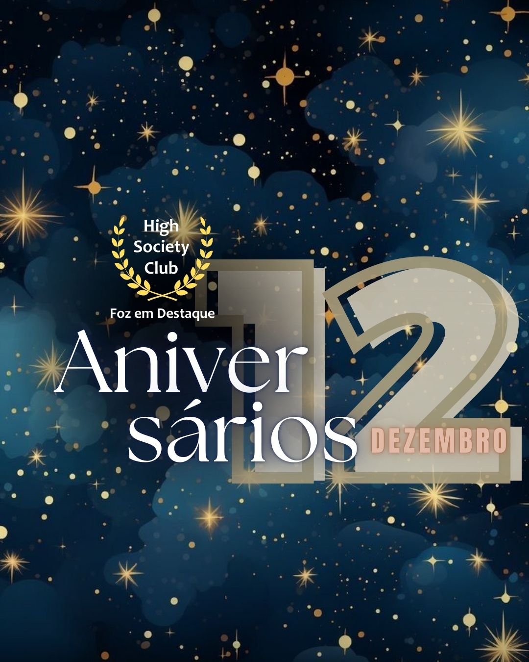 HighSocietyClub Foz
O dia 12 de dezembro de 2025 é uma data especial para o HighSocietyClub FozEmDestaque, pois celebramos uma lista notável de personalidades que se destacam em suas áreas de atuação. De empreendedores da moda e da beleza a gestores de tecnologia e profissionais da segurança pública, o grupo de aniversariantes demonstra a diversidade e o dinamismo do nosso cenário social e empresarial.