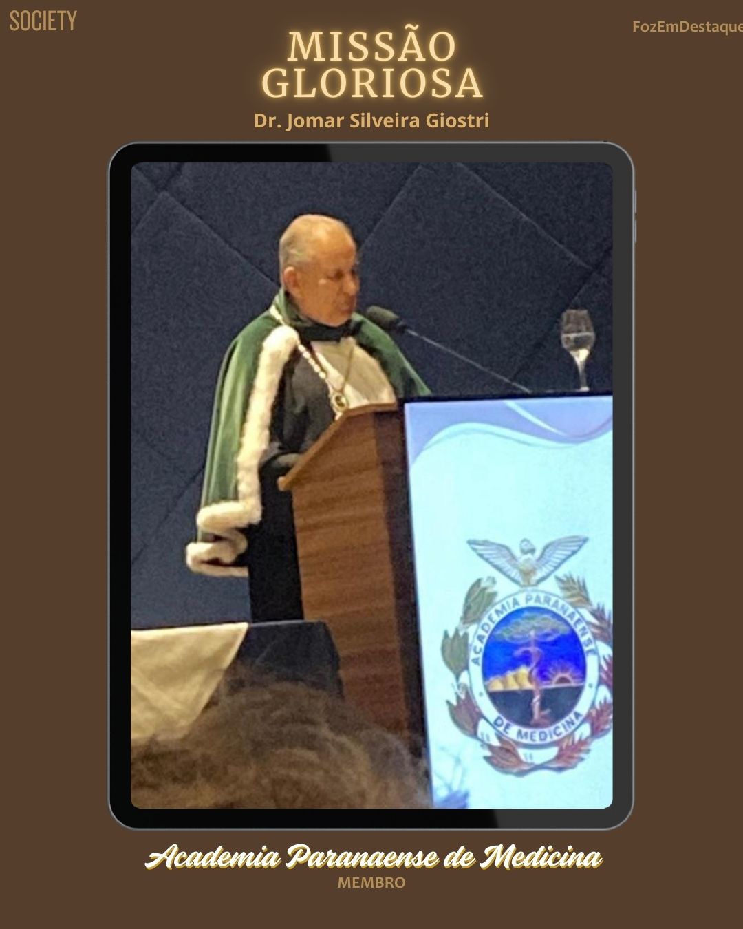 Livro Missão Gloriosa: Dr. Jomar Giostri lança obra sobre médicos na 2ª Guerra. Saiba mais sobre o legado do médico iguaçuense.
ACADEMIA PARANAENSE DE MEDICINA