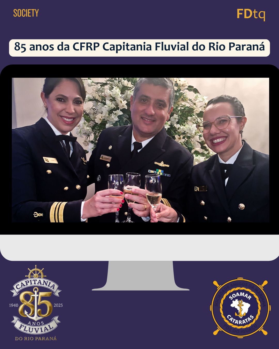 Comandante Uanderson Simonin e convidados no Jantar de 85 anos da Capitania em Foz do Iguaçu
SOAMAR CATARATAS 
VERALDO BARBIERO
CAPITÃO COTTA
TALITA COTTA
VOLUNTÁRIAS CISNE BRANCO
ALMIRANTE TROVÁO
CAPITANIA DOS PORTOS DO RIO PARANÁ
CAPITAO COTTA E TALITA VOLUNTÁRIAS CISNE BRANCO