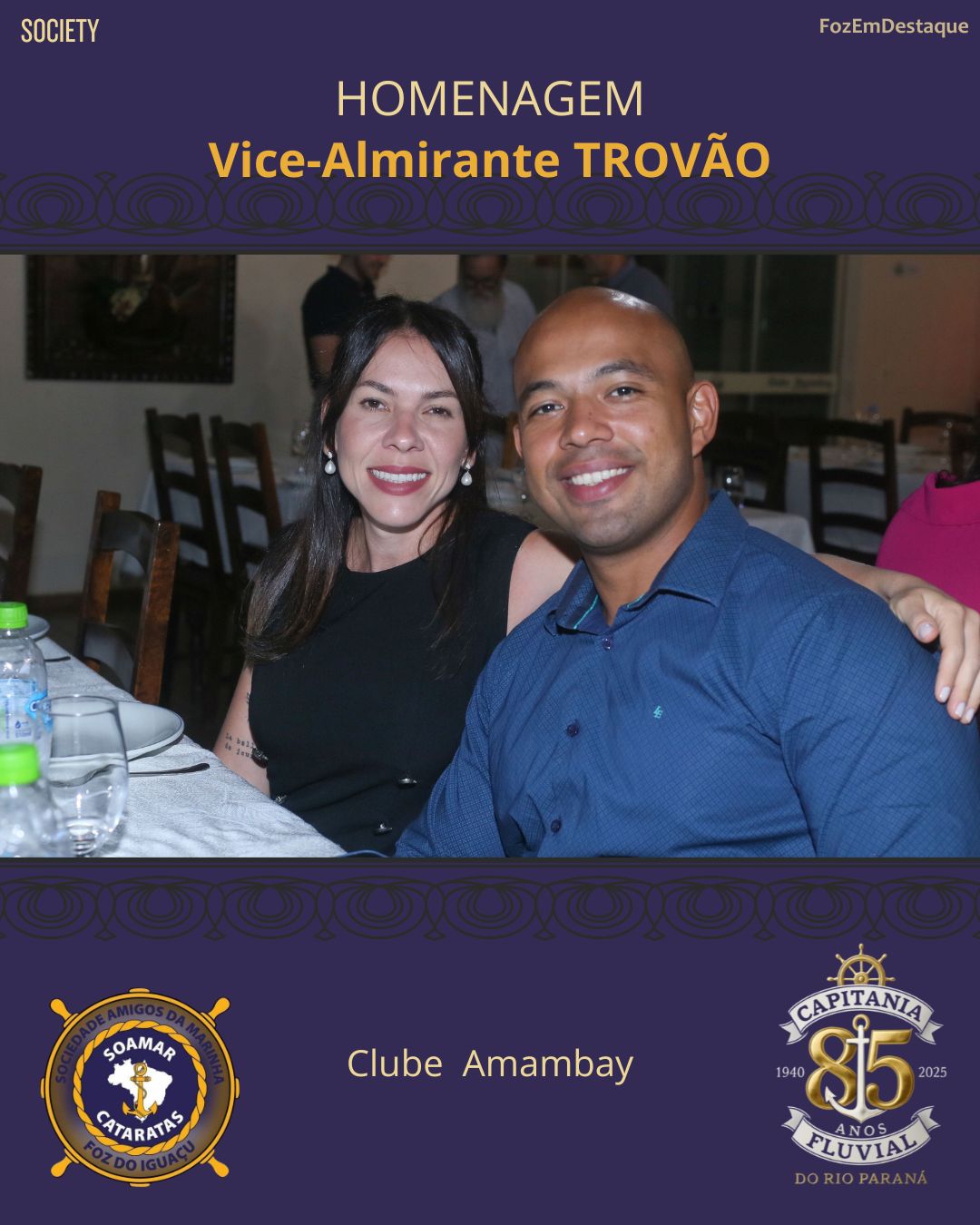 espedida Almirante Trovão, Homenagem Almirante Trovão, SOAMAR Cataratas Foz, Capitania Fluvial Paraná, Veraldo Barbiero SOAMAR, Comandante Uanderson Simonin, Capitão Sérgio Oliveira, Voluntárias Cisne Branco, Marinha em Foz, Evento Clube Amambay