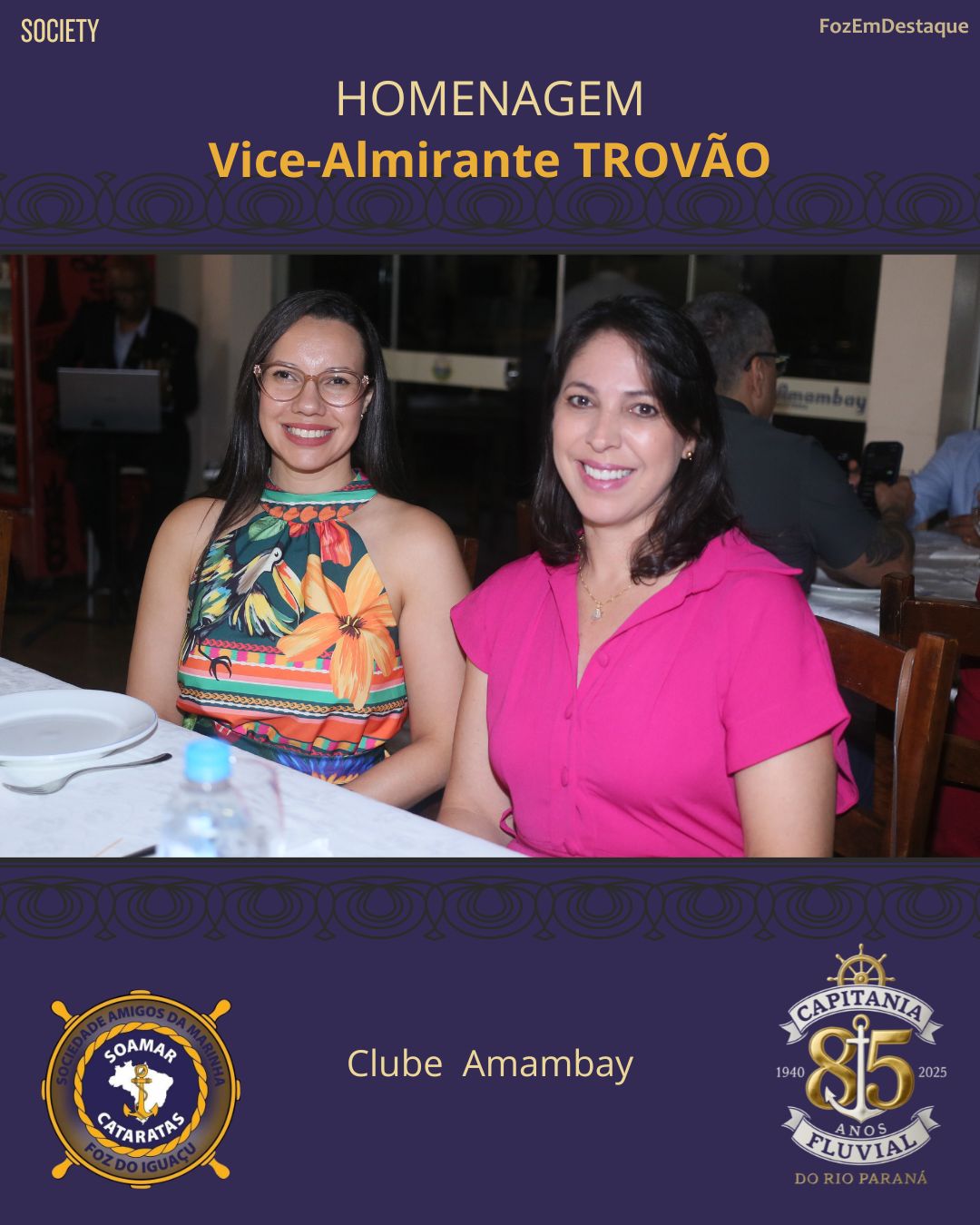 espedida Almirante Trovão, Homenagem Almirante Trovão, SOAMAR Cataratas Foz, Capitania Fluvial Paraná, Veraldo Barbiero SOAMAR, Comandante Uanderson Simonin, Capitão Sérgio Oliveira, Voluntárias Cisne Branco, Marinha em Foz, Evento Clube Amambay