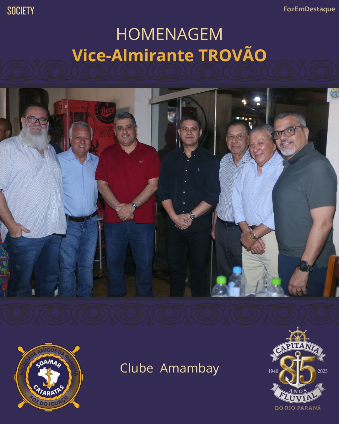 espedida Almirante Trovão, Homenagem Almirante Trovão, SOAMAR Cataratas Foz, Capitania Fluvial Paraná, Veraldo Barbiero SOAMAR, Comandante Uanderson Simonin, Capitão Sérgio Oliveira, Voluntárias Cisne Branco, Marinha em Foz, Evento Clube Amambay