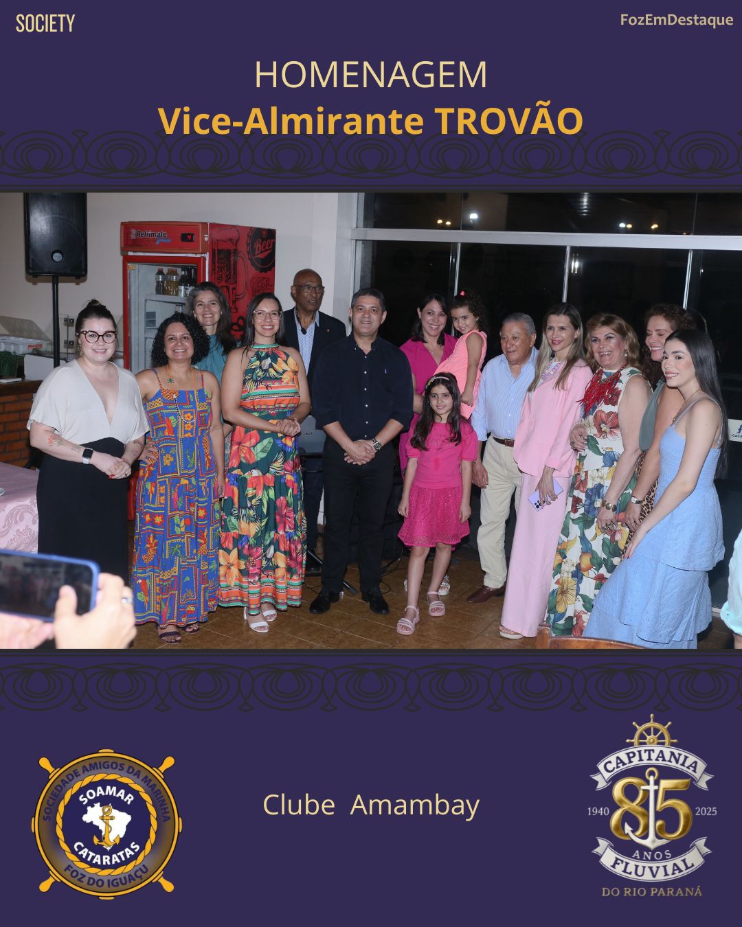 espedida Almirante Trovão, Homenagem Almirante Trovão, SOAMAR Cataratas Foz, Capitania Fluvial Paraná, Veraldo Barbiero SOAMAR, Comandante Uanderson Simonin, Capitão Sérgio Oliveira, Voluntárias Cisne Branco, Marinha em Foz, Evento Clube Amambay