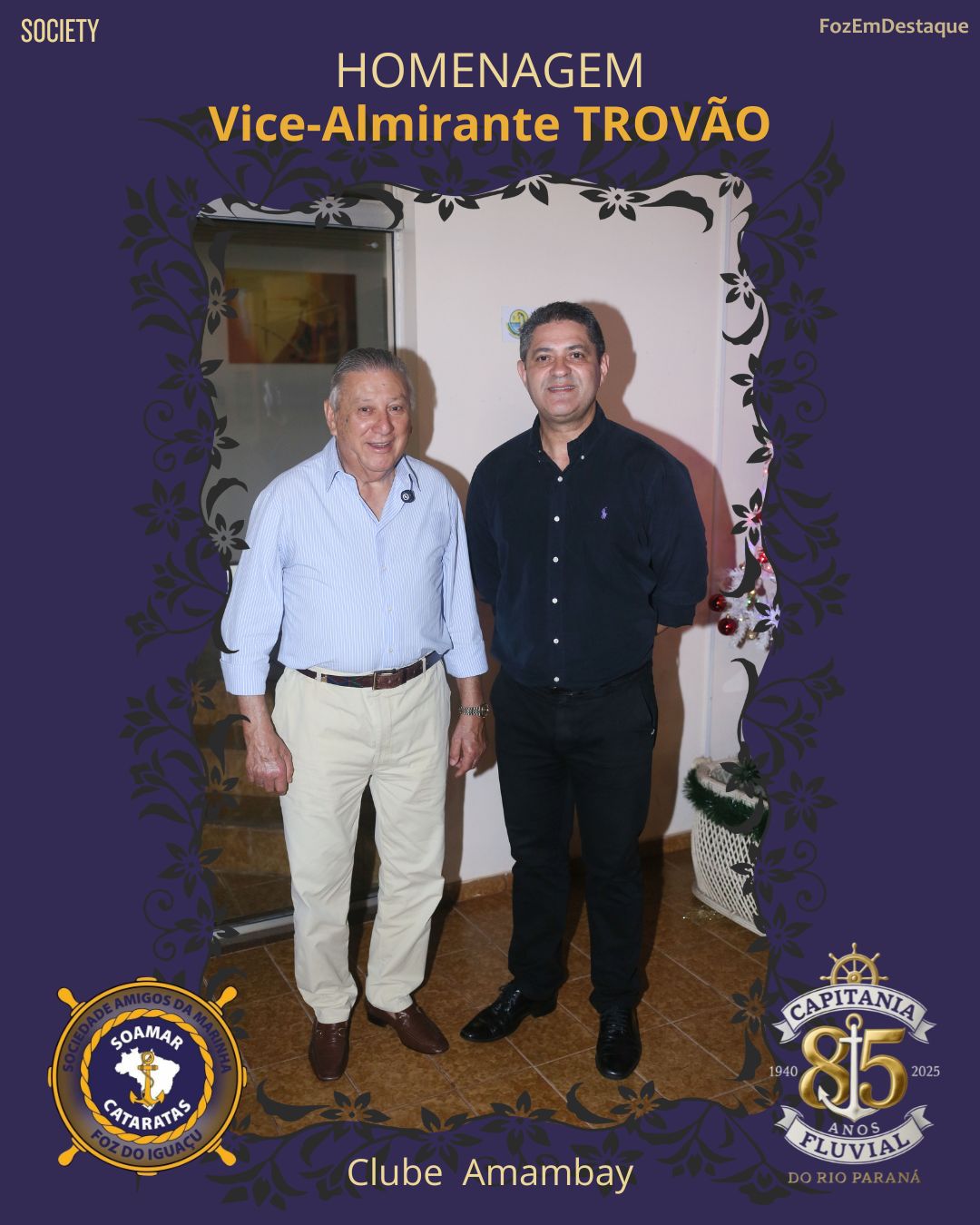 espedida Almirante Trovão, Homenagem Almirante Trovão, SOAMAR Cataratas Foz, Capitania Fluvial Paraná, Veraldo Barbiero SOAMAR, Comandante Uanderson Simonin, Capitão Sérgio Oliveira, Voluntárias Cisne Branco, Marinha em Foz, Evento Clube Amambay