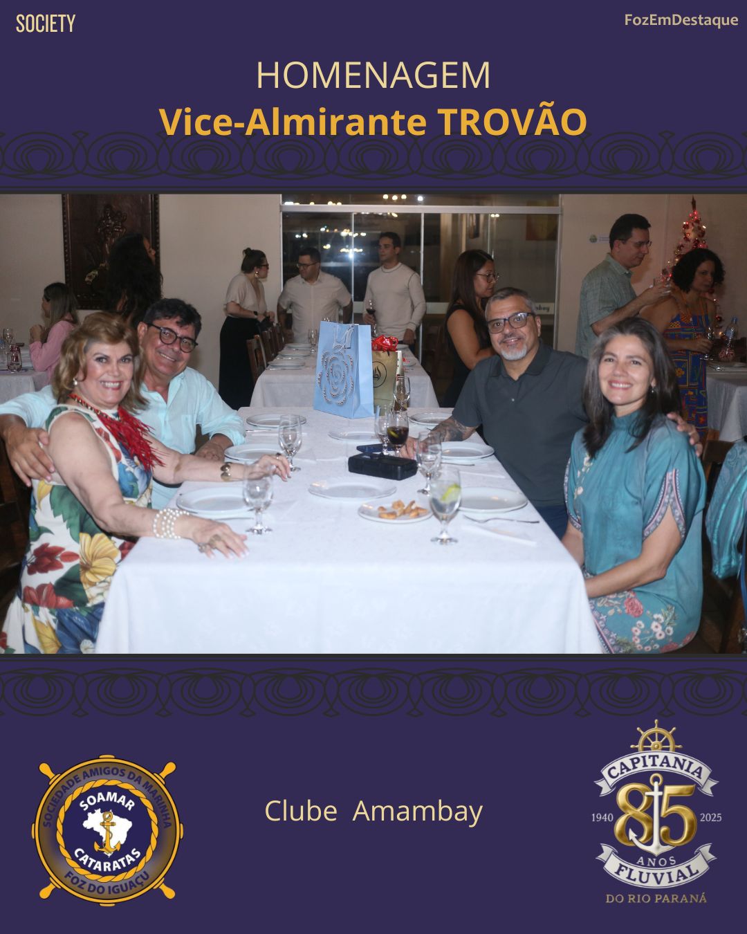espedida Almirante Trovão, Homenagem Almirante Trovão, SOAMAR Cataratas Foz, Capitania Fluvial Paraná, Veraldo Barbiero SOAMAR, Comandante Uanderson Simonin, Capitão Sérgio Oliveira, Voluntárias Cisne Branco, Marinha em Foz, Evento Clube Amambay