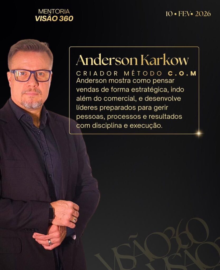 Gisele Kuhn (Empresária): Mentalidade de empresária vs. empreendedora e assumir o controle real do negócio.
Lucas Henz (Liderança): Desenvolvimento de líderes e equipes de alto desempenho com liderança situacional.
Anderson Karkow (Vendas): Método C.O.M., gestão estratégica comercial e processos de vendas.
Nathalie Chavez (Terapeuta): Padrões emocionais nas decisões e terapia nas empresas.
Adrieni Yassine (Neurociência): Comunicação, imagem e posicionamento estratégico para autoridade.
Danielli Arenhart (Finanças): Organização financeira de ponta a ponta.
Erika Rossi (RH e Negócios): Cultura organizacional, propósito e "arrumar a casa".
Bruno Sant Anna (Growth & IA): Inteligência Artificial para automatizar processos e escalar lucros.

Mentoria Visão 360
