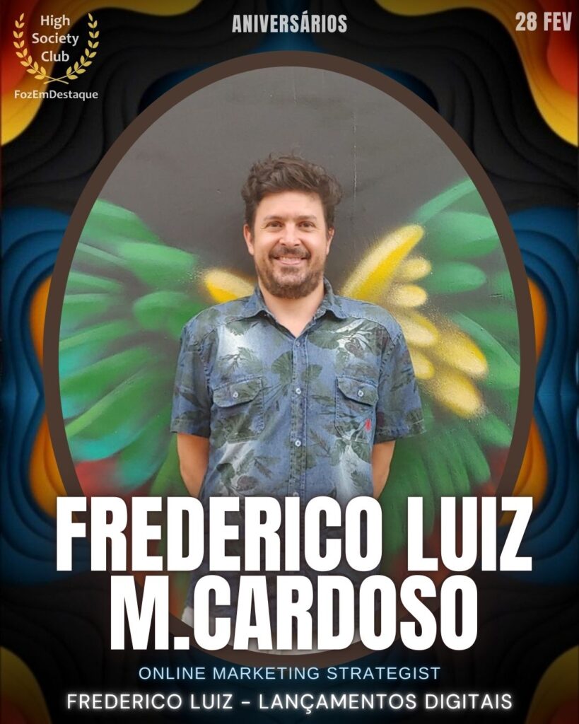 Frederico Luiz M.Cardoso
Online Marketing Strategist
Frederico Luiz - Lançamentos Digitais
