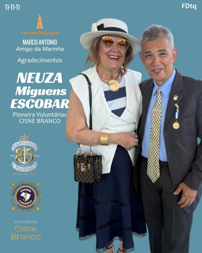 Neuza Miguens e Escobar
Voluntárias Cisne Branco
Legado Das Graças
CFRP Capitania Fluvial do Rio Paraná
SOAMAR Cataratas
Marco Antonio Freire Amigo da Marinha
