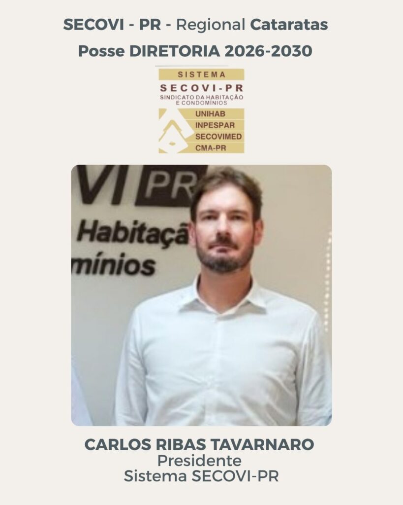 O Presidente do Sistema SECOVI-PR, Carlos Ribas Tavarnaro
Foz em Destaque - FozEmDestaque
Secovi Cataratas 2026