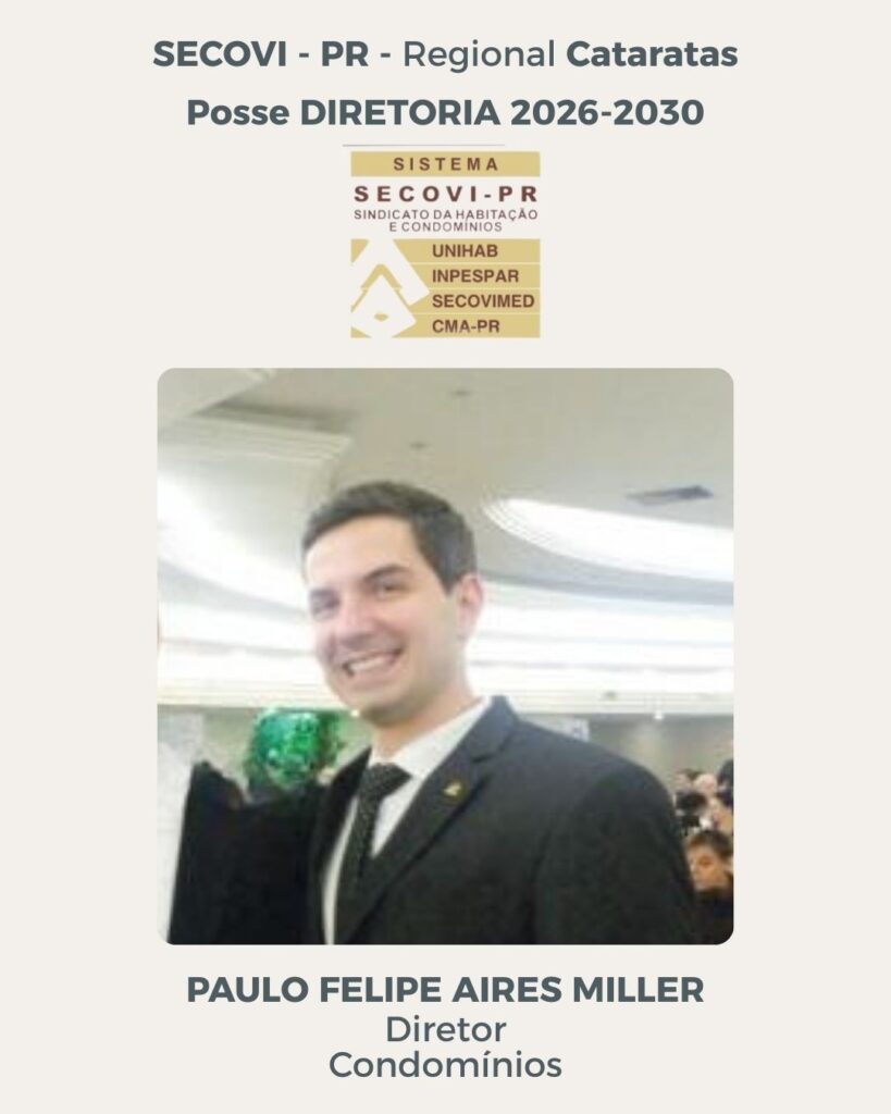 Gestão de Condomínios
Paulo Felipe Aires Miller traz expertise para a vida em comunidade.
Foz em Destaque - FozEmDestaque
]Secovi Cataratas 2026